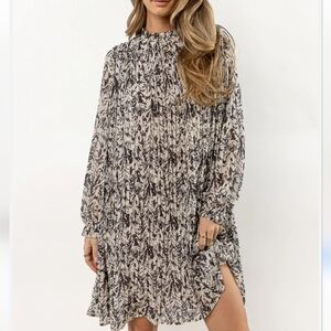 Bohme Black and Cream Long Sleeve Dress